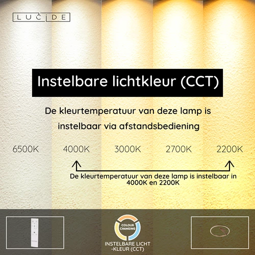 Lucide APPLAUSE - Plafonnière - Ø 60 cm - LED Dimb. - CCT - 1x40W 2200K/4000K - Koffie | Premium - USP